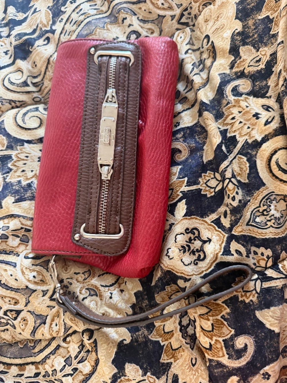 Vintage Chaps Red Pebbled Leather Design